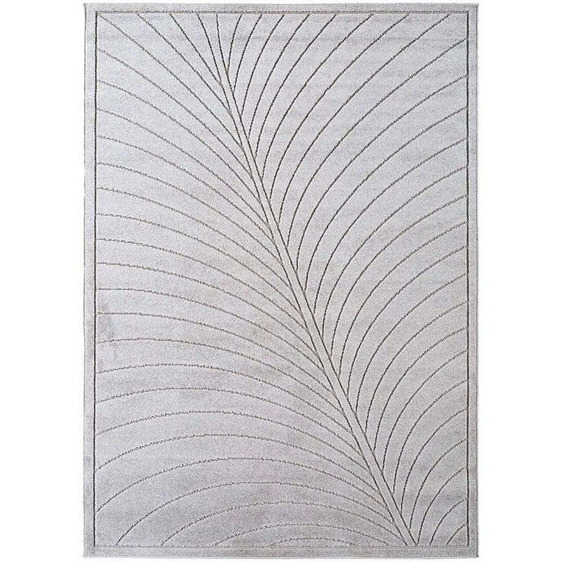 Tapis poils courts à relief FLORA Gris