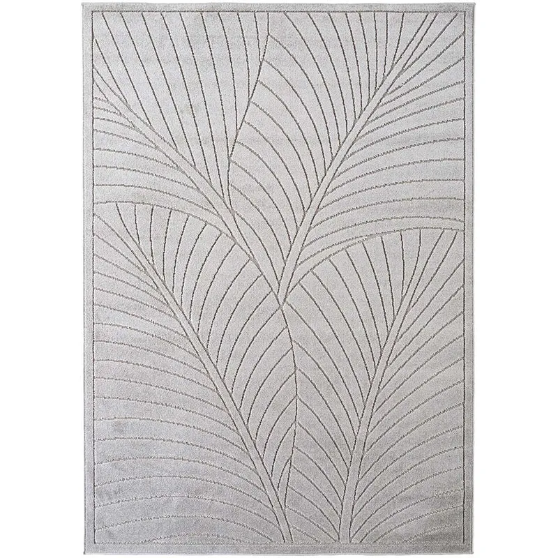 Tapis poils courts à relief Flowers Gris