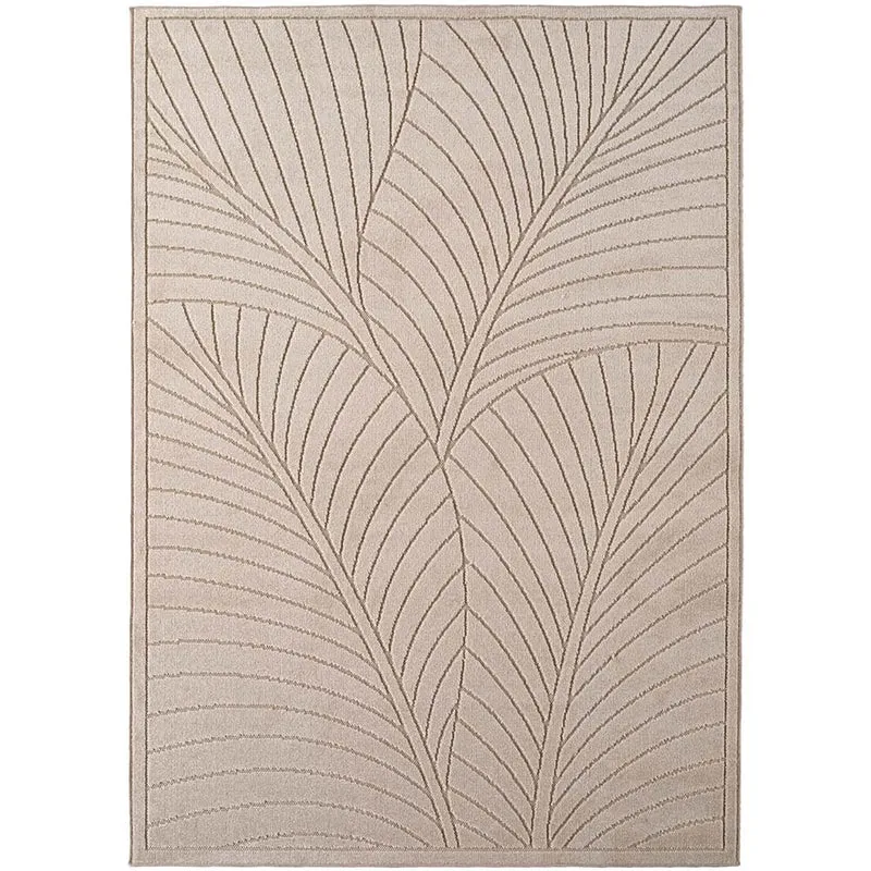 Tapis poils courts à relief Flowers Beige