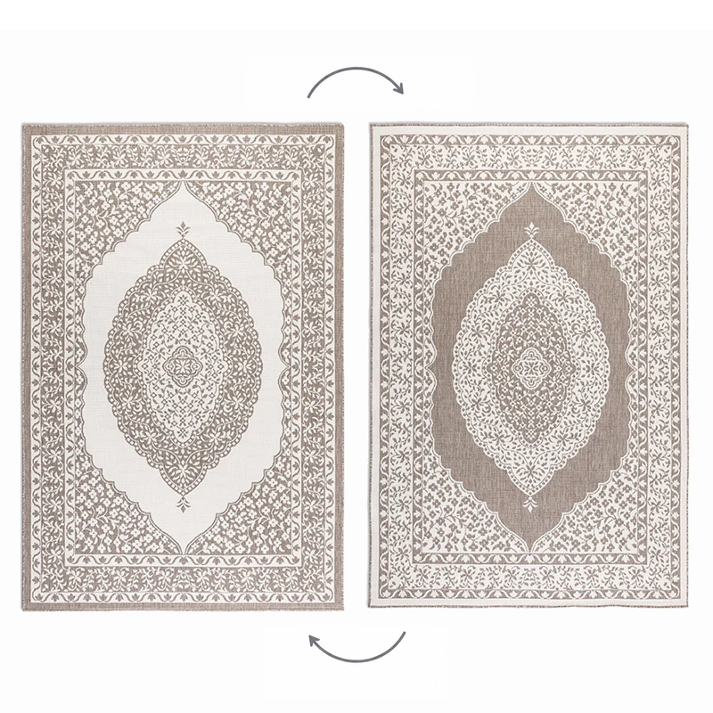 Tapis Extérieur Réversible TIRAZ Crème et Lin