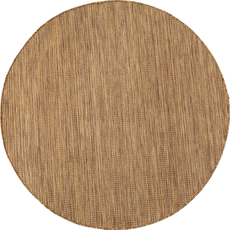 Tapis rond aspect jute noués Marron