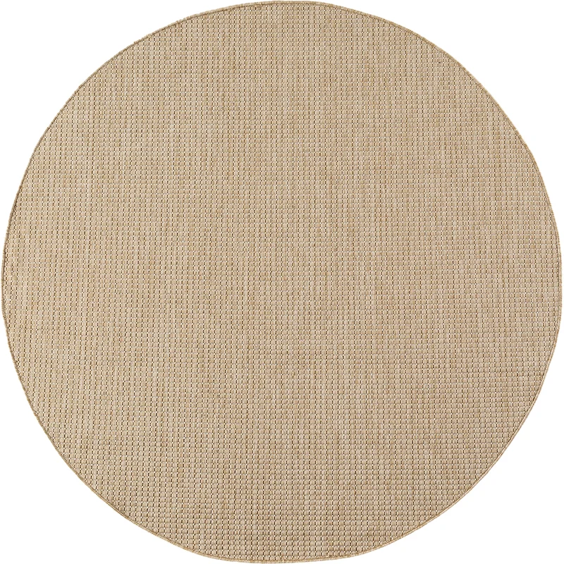 Tapis rond aspect jute noués Beige