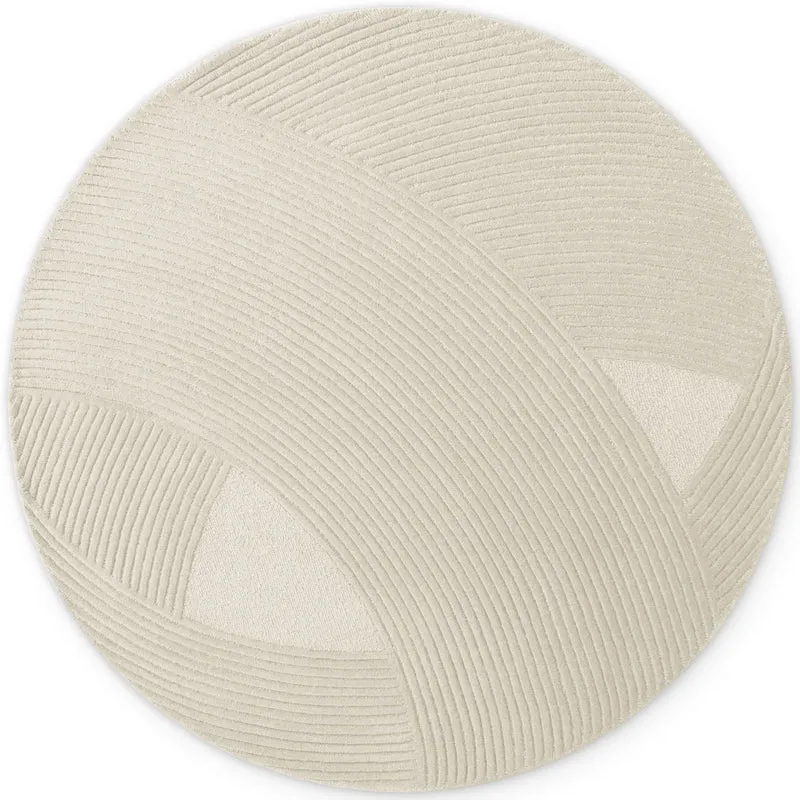 Tapis Rond Laine Sculpté Main Spirale Crème - Ted Baker