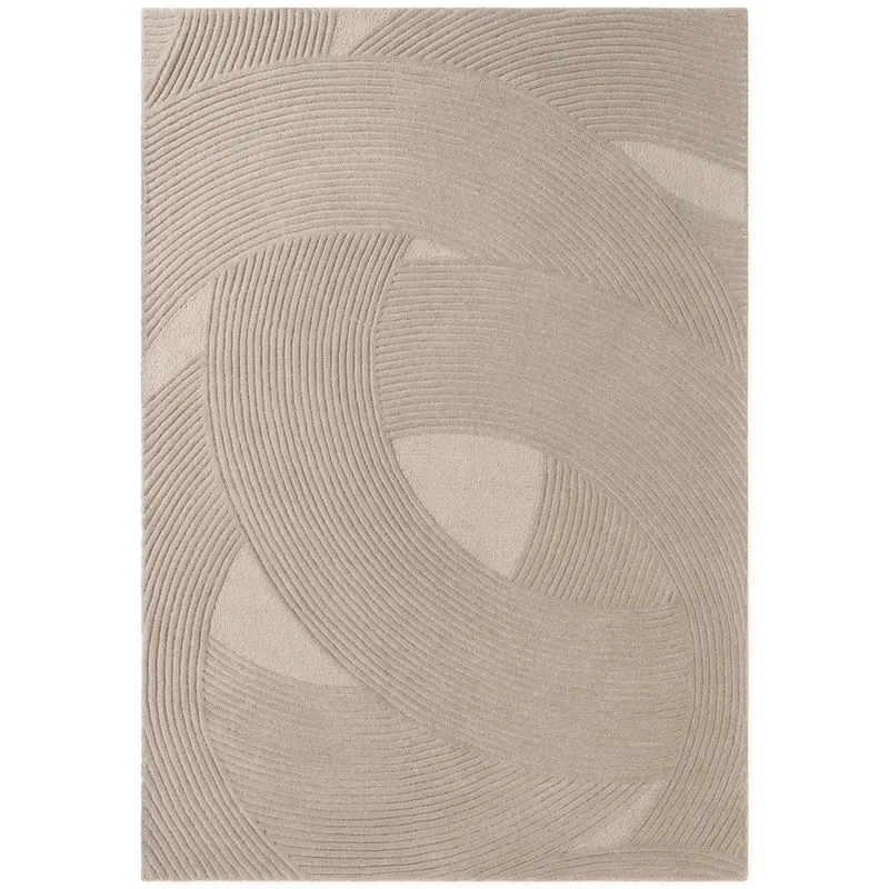 Tapis Laine Sculpté Main Spirale Beige - Ted Baker